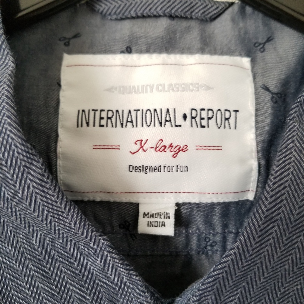 INT'L REPORT Men's button down shirt Slim fit XL - Picture 3 of 7